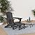 KINGYES Folding Adjustable Adirondack Chair with Retractable Ottoman Set of 2, HDPE Oversized Outdoor Chair with Cup Holder, Wood-Like Reclining Versatile Adirondack Chair, Black