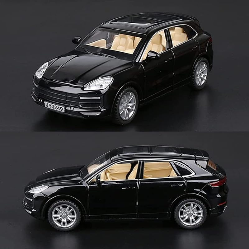 Image of Kids Model 1:32 Caynen Die Cast Metal Car Pull Back Action Opening Doors with Realistic Engine Sound Lights Toy Car Gift for Boys - Multi