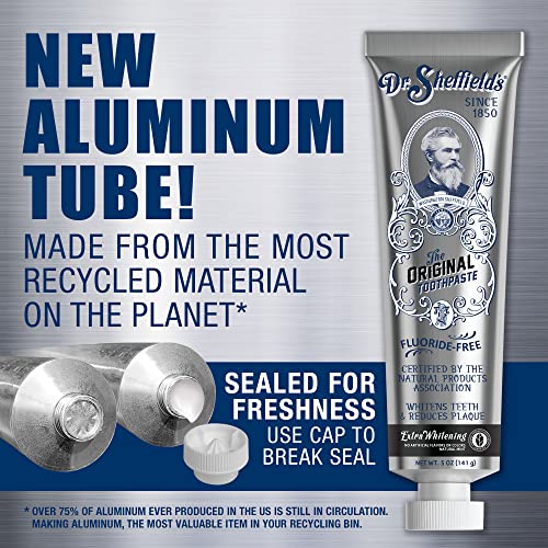 Dr-Sheffields-Certified-Natural-Toothpaste-Extra-Whitening-Great-Tasting-Fluoride-Free-ToothpasteFreshen-Your-Breath-Whiten-Your-Teeth-Reduce-Plaque-2-Pack