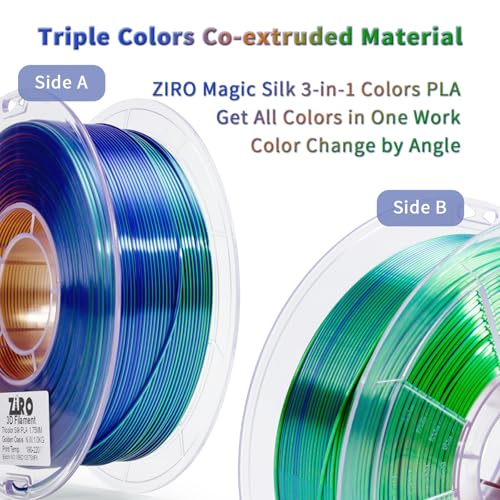 Image of ZIRO PLA Filament 1KG,Silk 3-in-1 Color Co-Extruded Material, Goldern Oasis