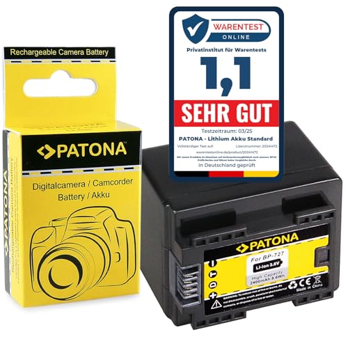 PATONA BP-727 Batteria 2400mAh / 3.6V / 8.6Wh compatibile con Canon LEGRIA HF M52 M56 R36 R46 R66 R76 R506 R706 VIXIA HF M50 M500 R40 R50 R300 R500 Batteria di ricambio per modelli BP727 BP 727