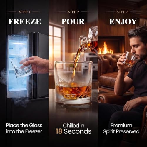 Image of LIITON Grand Canyon Whiskey Glasses, Set of 8, 10oz, Bourbon Glass | Thick Freezable Crystal Rock Glasses, Old fashioned Whiskey Gifts for Men, Cocktails, Scotch Glasses
