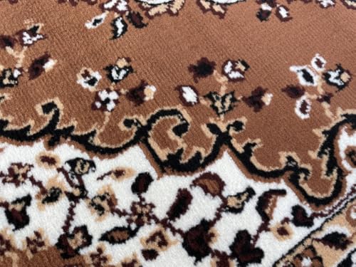 Image of TTC THREAD & TEXTURE CARPET Traditional Comfort: Power-Loomed Carpets for Living Room- Every Space Area Rug Color Gold Size 3x5 Feet (90x150cm)