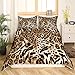 Feelyou Leopard Print Duvet Cover Cheetah Print Bedding Set for Kids Boys Girls Wild Animal Print Comforter Cover Leopard Fur Bedspread Cover 1 Duvet Cover with 2 Pillowcases Full Size
