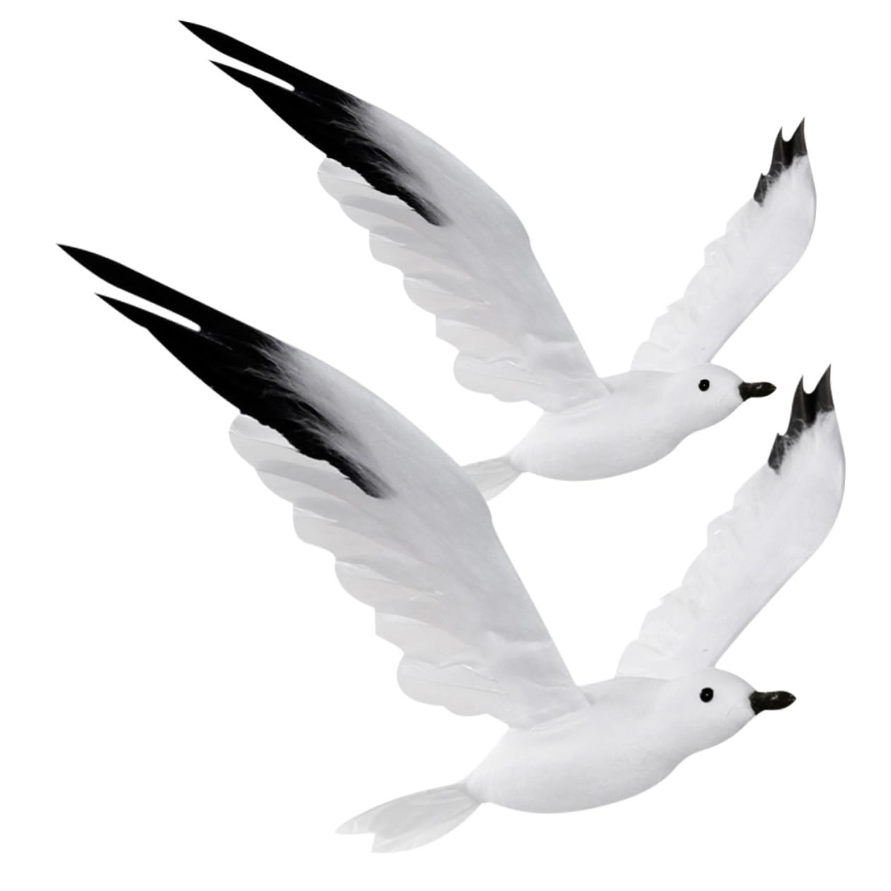 Mouette artificielle en plume vraie pour décoration intérieure réaliste x2