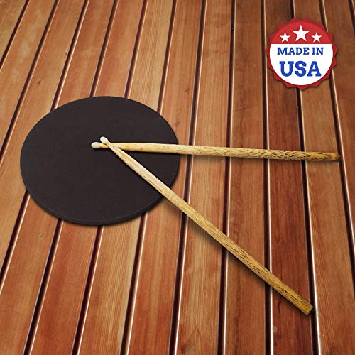 Xcel Rubber Drum Practice Pad For Any Surface - Snare, Bass And Electric Drum Kit - Portable Silencer Pads For Kids & Adults - 11 Inch Round X 3/8 Inch Thick - Pack Of 4 Sticks Sold Separately #TOP3
