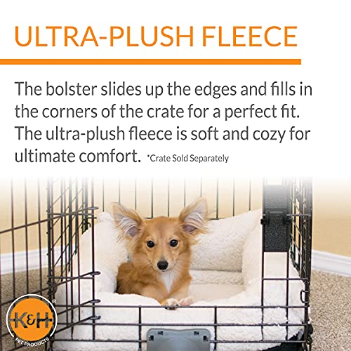 K&H Pet Products Ultra Plush Deluxe Bolster Dog Crate Pad - Plush Dog Bed & Kennel Mat, Portable, Indoor - Fleece Small - Image 4