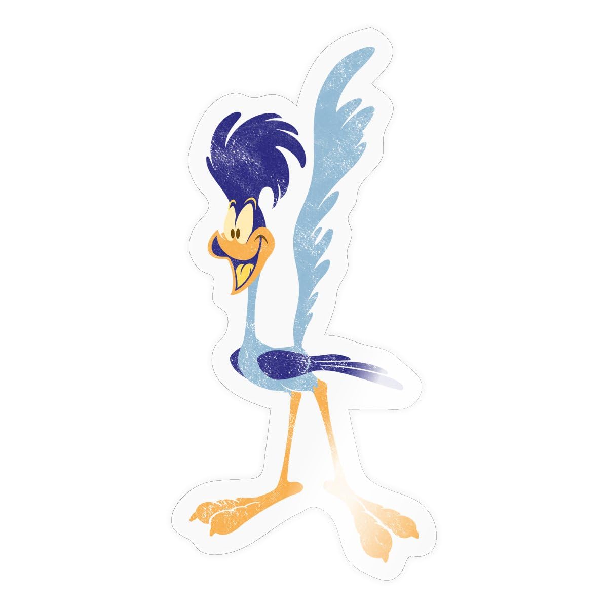 Spreadshirt Looney Tunes Road Runner Vintage Sticker Size S (10 x 10 cm), 10 x 10 cm, Transparent Glossy