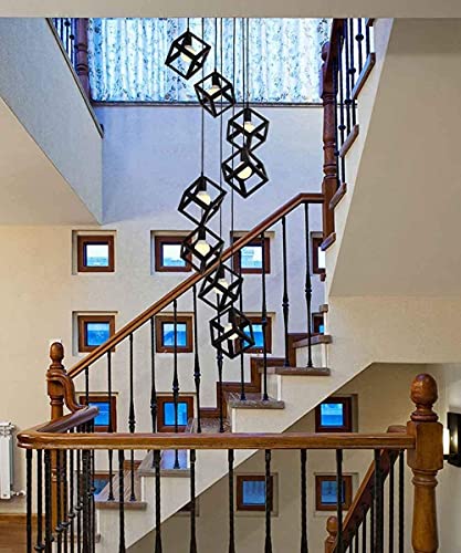 Suspension escalier duplex créative grand luminaire loft moderne