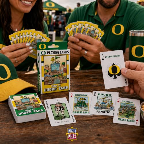 Image of Masterpieces Officially Licensed NCAA Oregon Ducks Playing Cards for Fans - 54 Card Deck for Adults
