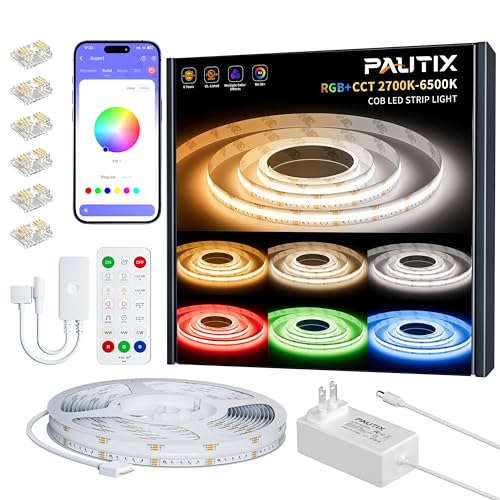Tira de luces LED COB RGB+CCT 20ft PAUTIX miniatura 1