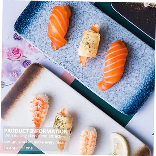 Bandeja japonesa para sushi rectangular de cerámica miniatura 4