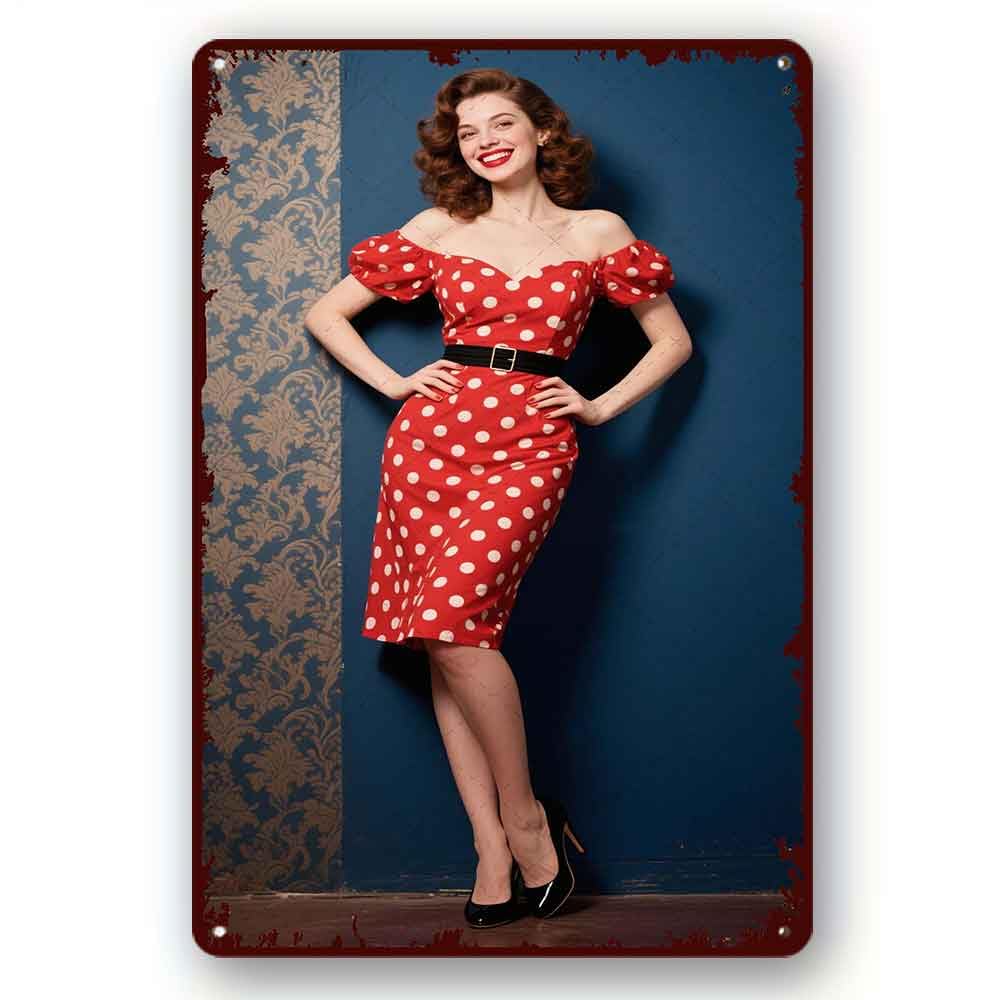 peiyeety Funny Sexy Hot Woman Poster Vintage Tin Sign Wall Art for Home Bar Pub Bathroom 8x12 Inch