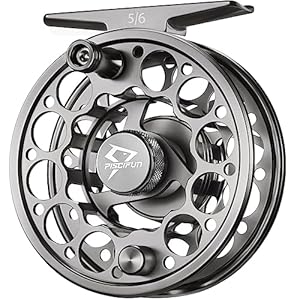 Piscifun Sword Fly Fishing Reel, CNC-Machined Aluminum Alloy Fly Reel, 3/4, 5/6, 7/8, 9/10 Weight, Black, Gunmetal, Space Gray