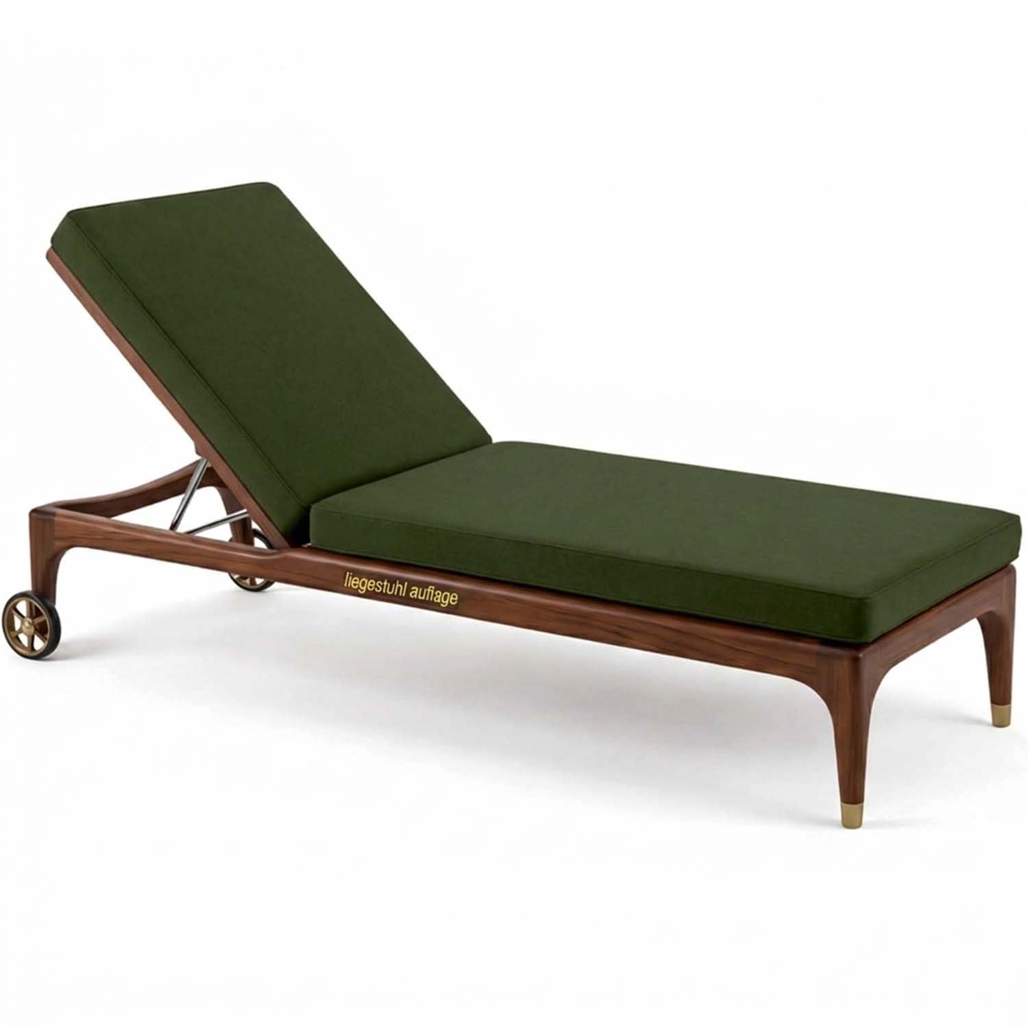 Cuscino impermeabile da giardino, tappetino in schiuma spessa ad alta densità, base antiscivolo e 6 strati, manico portatile, cuscino da esterno, verde militare, 178 x 59 x 10 cm