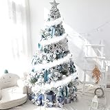 【Hermosa decoración】: guirnalda blanca esponjosa de 200 cm de largo, decora el árbol de Navidad y cuenta historias dulces y románticas. Añade decoraciones como copos de nieve brillantes, bayas rojas, piñas naturales y lazos. Completa la decoración del árbol de Navidad.