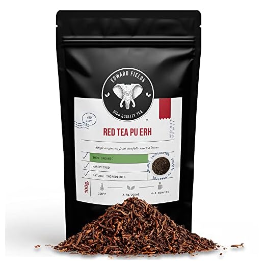 Edward Fields - Té Rojo Pu Erh Orgánico de alta calidad. Cantidad: 100g. Formato: Granel. Origen: China. Detox, antioxidante, adelgazante.