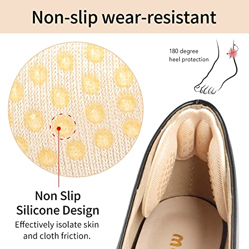 Heel Pads for Shoes, That are Too Big Heel Grips for Womens Shoes(4Pairs), Heel Inserts for Shoes Anti-Slip Heel Grips Liner Cushions Inserts for Women Men Shoe Heel Inserts Prevent Rubbing Blisters2