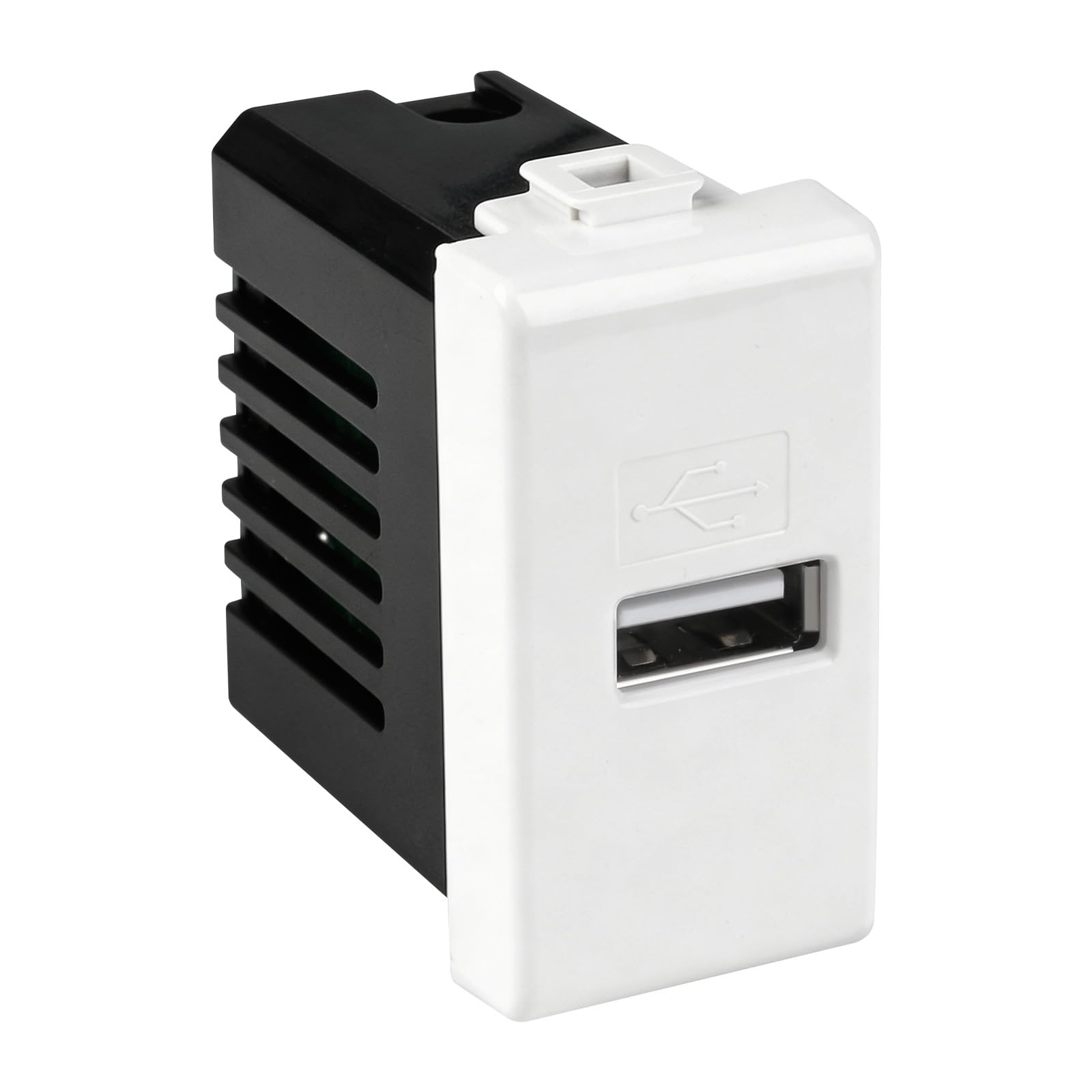 Set mit 10 Stück USB-Steckdose Wandmodul Ladegerät 1 Platz 5 V 2,1 A Unterputz-Netzteil kompatibel Serie Matix Frucht Box 503 Weiß Universal Ladegerät Smartphone Tablet Elektrostecker
