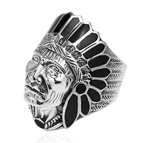 AeraVida Simulated Black Onyx Stone Native American Style .925 Sterling Silver Ring | Classic Wedding Rings For Women | Vintage Comfort Fit Silver Rings for Women | Sterling Silver Rings Sizes (7-13)2