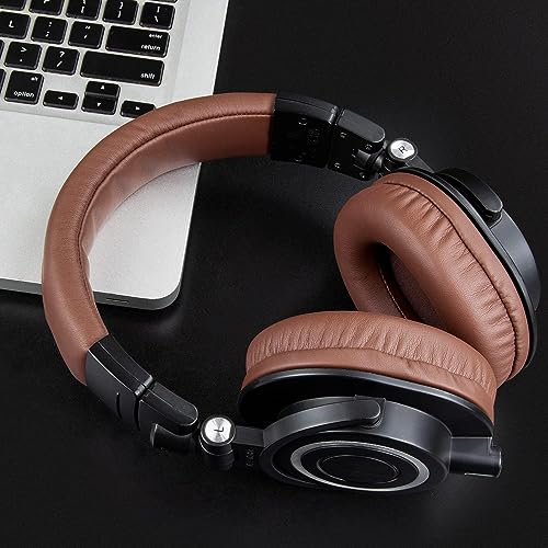 Image of SOULWIT Earpads Replacement for Audio Technica ATH M50X M50XBT M50RD M40X M30X M20X MSR7 SX1 Monitor Headphones, Ear Pads Cushions with Softer Protein Leather, High-Density Memory Foam - Coffee