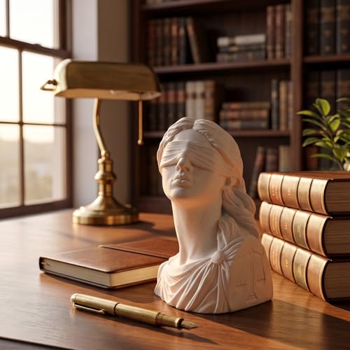 Estatua pequeña Lady Justice Themis de yeso blanco 4.7 pulg miniatura 6
