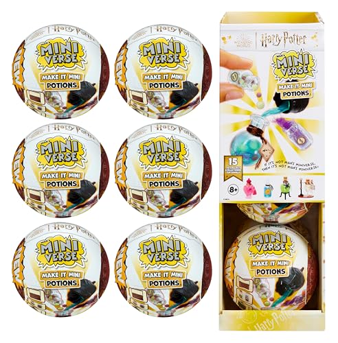 Make It Mini Potions Harry Potter Party Pack (6 Pack) Mini Collectibles - MGAs Miniverse Blind Packaging DIY Resin Play Replica Potions NOT EDIBLE Collectors 8+