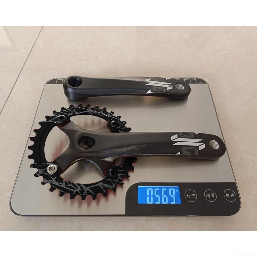 Guarnitura per bici a velocità singola, 32/34/36/38T, in lega di alluminio, quadrata, accessorio di ricambio per mountain bike e bici da strada (manovella + 32T)