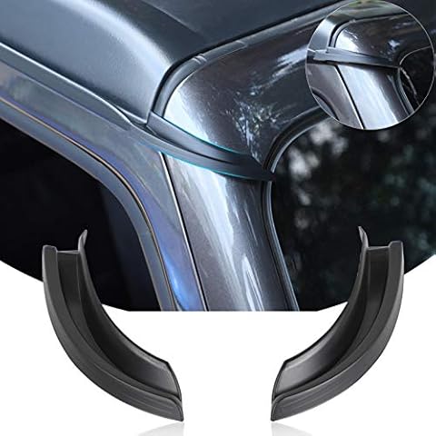 JeCar Hardtop Rain Diverter ABS Drip Rail Extension Rain Gutter Exterior Accessories Compatible with Jeep Wrangler 2018-2023 JL JLU & 2020-2023 Jeep Gladiator JT, 1 Pair Cover