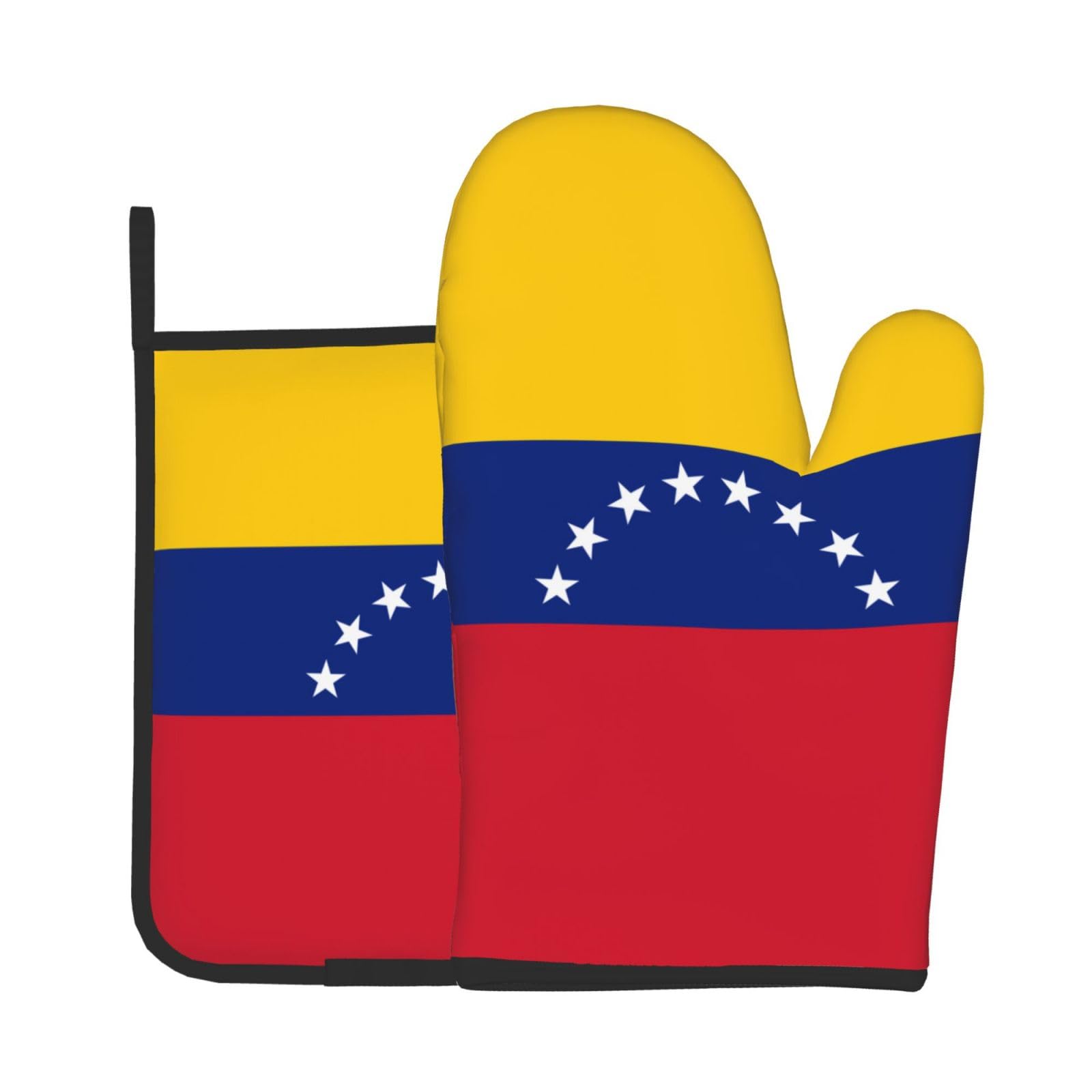 Oven Mitts and Potholders Set of 2 for Kitchen Baking Cooking GrayFlag of Venezuela Thick and Durable