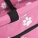 Bear Pattern Pet Carrier Cage, Washable Dog Car Seat, Foldable Pet Safety Travel Seat with Support Rod, Oxford Cloth Material for Small Medium Pets in Cars (Pink paw Print Support Stick Style)