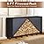 Werphwoods 8ft Outdoor Firwood Rack, Adjustable Firewood Storage Rack, Heavy Duty Firewood Rack Outdoor with Cover, Fireplace Wood Pile Storage Stacker Organizer, Black