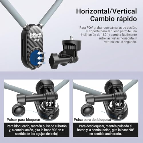 Soporte de cuello anticaídas para cámaras de acción con correa ajustable 2
