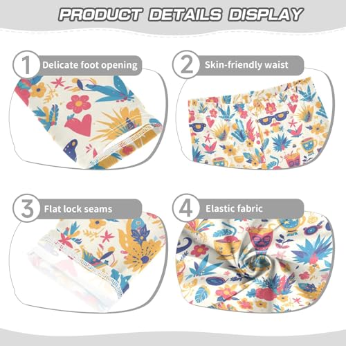 KLL Art Decor Mustache Pattern Retro Happy Fathers Day Toddler Girls' Cotton Leggings Soft Full Length Lounge Pants Exercise3