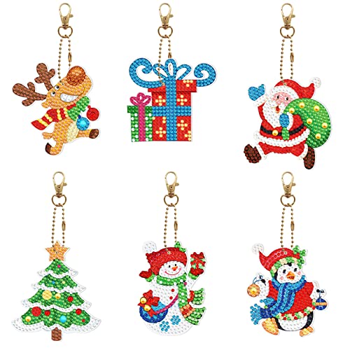 Kit porte-clés 5D LUSandy élan et bonhomme de neige à offrir aux adultes