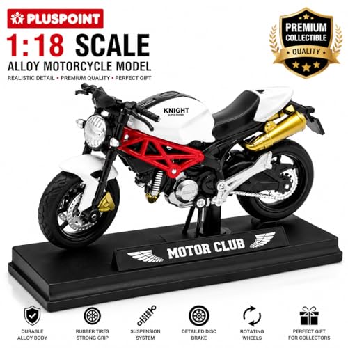 Image of PLUSPOINT Die cast Motorcycle Toy Bike Scale Model Vehicles Alloy Simulation Superbike Also for Car Dashboard Kids Adult Alloy Highly Simulation Model Vehicle Motorbike Street Machine Kids Toy Gift