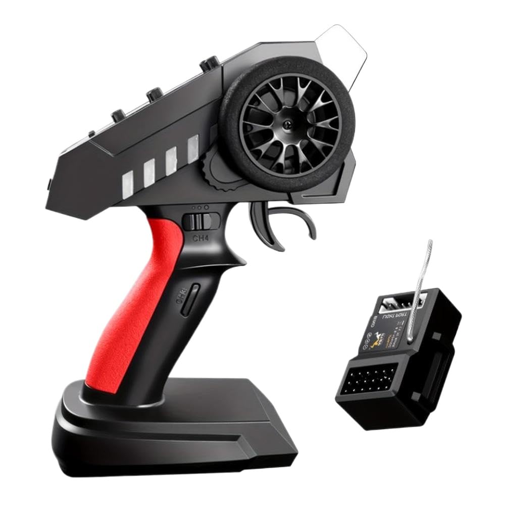 6CH 2.4GHz RC Car Remote Controller con Receptor Compatible con 1/8 1/10 1/12 1/14 1/16 Vehículos de Control de Radio de Escala