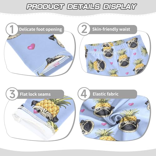 Girls Leggings Pug Dog in A Gold Pineapple Crown Toddler Girls Clothes Leggings for Girls Toddler Girls Leggings 3-4T3