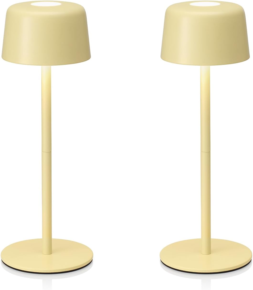 Auraglow Rechargeable Table Lamp - Portable Cordless Battery Powered Touch Lamp with 3 Brightness Levels, Dimmable LED for Bedroom, Desk, Living Room, Hallway, Lounge, Garden & Patio (Blue, 2 Pack)