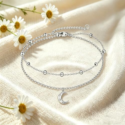 Image of TIGER RIDER Dragonfly Anklet Sterling Silver Dragonfly Gifts Jewelry for Women with Crystal Birthday Anniversary