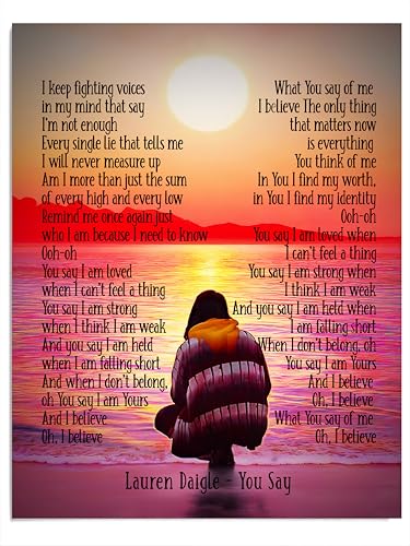 “I Believe” Lauren Daigle Christian Song Lyrics Wall Art –