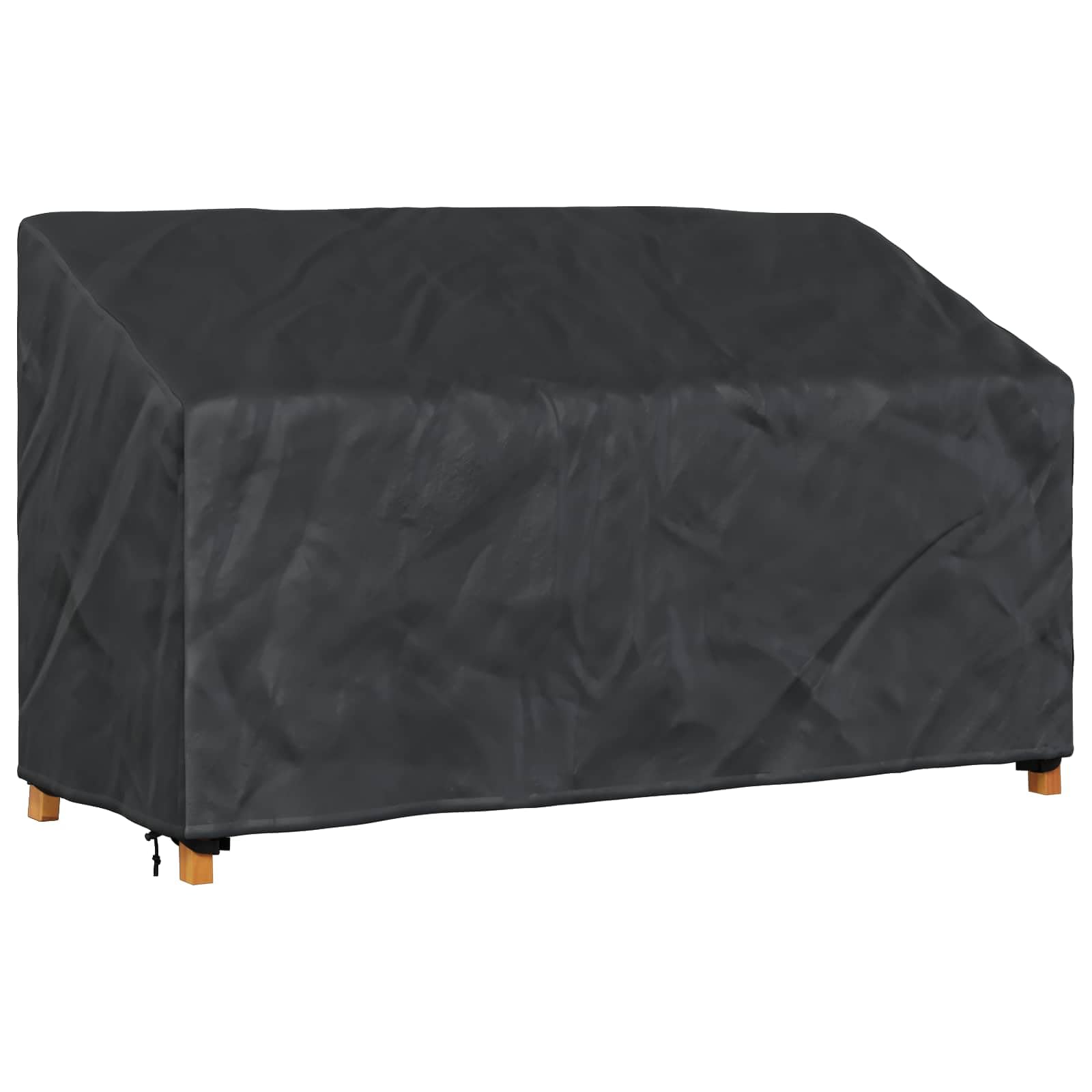 vidaXL Garden Bench Cover Black 165 x 70 x 65/94 cm 210D Oxford Fbric, Garden and Terrace, Rectangular Cover, Waterproof Materials, UV-Resistant, Durable Oxford Fabric, Smooth Texture, Modern Design