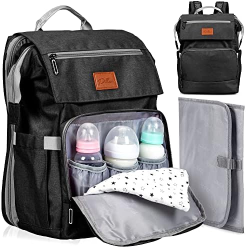 PILLANI Baby Diaper Bag Backpack, Baby Bag for Boys& Girls,Diaper Backpack,Baby Registry Search,Newborn Essentials Baby Gifts