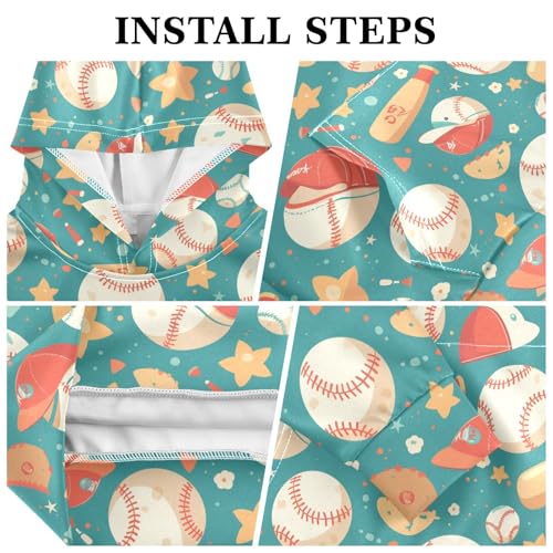 KLL Baseball Pattern Toddlers and Girls' Sweatshirt Crewneck Pullover Hoodie with Kangaroo Pocket3