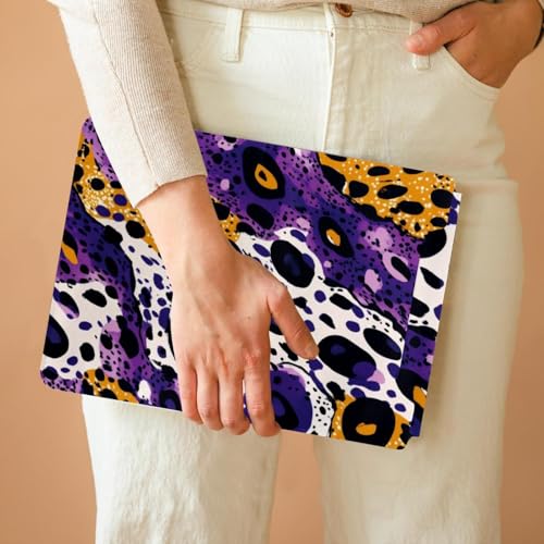 Funda portátil 35 x 25,9 cm con estampado de leopardo morado resistente 6