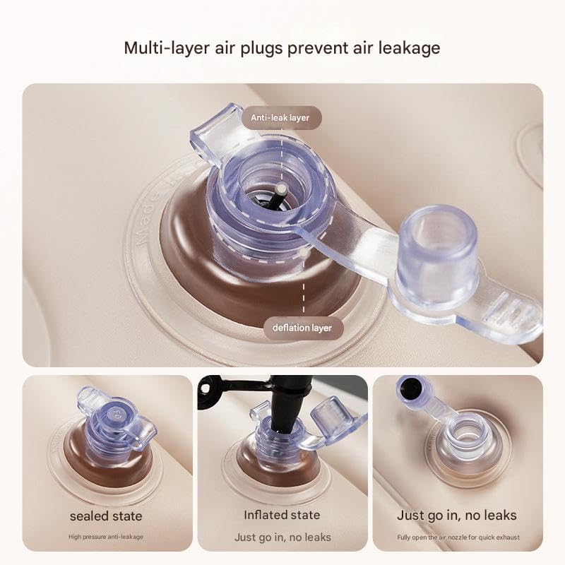 FPFQW Car Inflatable Mattress for Jeep Grand Cherokee WK2 2011-2015 2016 2017 2018 2019 2020 2021 2022 2023, Durable PVC Flocking Inflatable Auto Car Travel Air Mattress Portable Camping Sleeping Pad