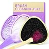 Docolor Makeup Brushes Cleaner Set, Solid Soap Cleanser with Color Removal Sponge, Brush Cleaning Mat for Makeup Brushes Cleaner Easy to Clean Blenders Brushes Shampoo Removes Shadow Color