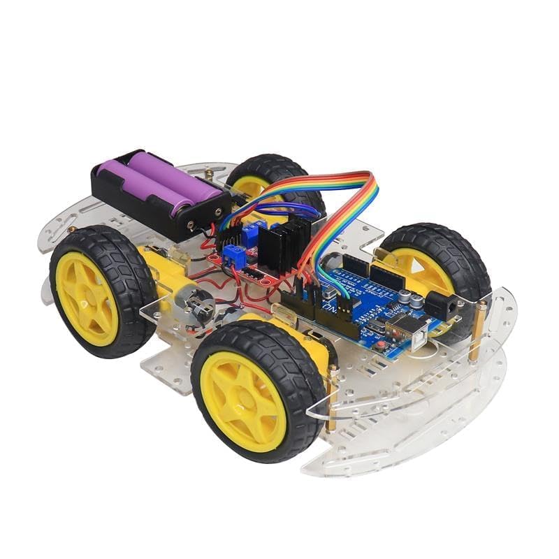 Electronic Spices 4WD Robot Car Kit for Kids | STEM DIY Smart Car with Bluetooth & Sensors | Educational Robotics Toy for Learning & Projects-image-0