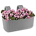 Produktbild Konzept 11 - Blumenkasten Balkon mit Halterung Grau 11,5x29x19cm Balkonkasten zum Einhängen, Geländerblumenkästen Set inkl. Halterungen für Blumen & Pflanzen