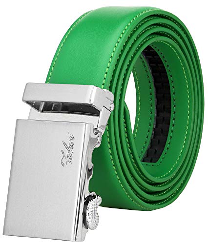 Image of Falari Men Unisex Genuine Leather Ratchet Dress and Casual Belt, Automatic Sliding Buckle, Trim to Fit